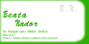 beata nador business card