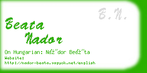 beata nador business card